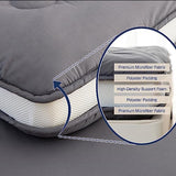 Syalife Japanese Futon Mattress Floor Mattress Queen Size, 4" Thicken Foldable & Portable Floor Bed Sleeping Pad, Traditional Shikibuton 32D Foam Filled, Design in Japan (Grey, 54 * 80) Syalife