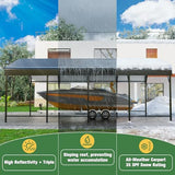 Polar Aurora 12x20 FT Metal Carport, Car Port with Enhanced Base Heavy Duty Garage Outdoor Galvanized Car Shelter, for Car, Boats and Truck Polar Aurora