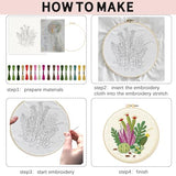 INFUNLY 4 Pack Tropical Plants Embroidery Kit for Beginners Adults Cactus Embroidery Starter Kit Punch Needle Embroidery Kits Palm Leaf Cross Stitch Kits with Patterns Instructions for DIY