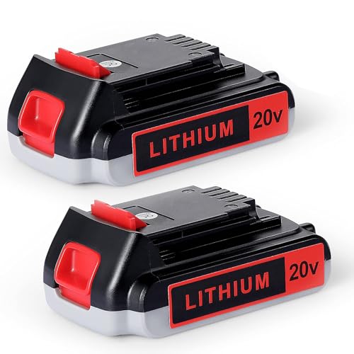 UADCA 2Packs 3.0Ah Replace Battery for Black and Decker 20v Lithium Battery 3000mAh LBXR20 LB20 LBX20 LBXR2040 LB2X4020-OPE LBXR20B-2 Black Decker 20v Max Battery UADCA