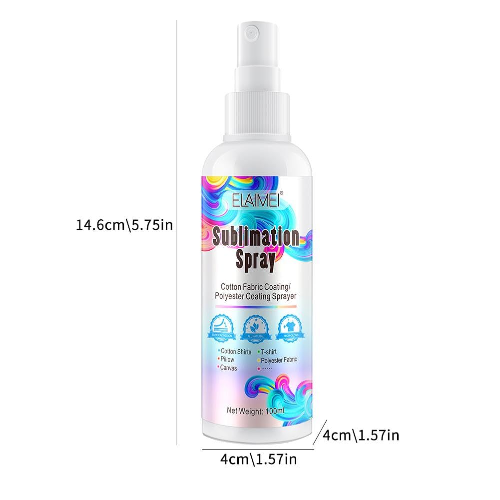 Sublimation Spray for Cotton Shirts, 100ml Sublimation Coating Spray for All Fabric Including Carton, Polyester, T-Shirts, Quick Dry Generic