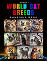 World Cat Breeds: Coloring Book (Cat Lovers Series) WoodArtSupply