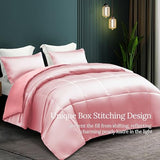 Whale Flotilla 3-Piece Reversible Silky Soft Queen Comforter Bedding Set, Luxurious Satin Comforters Full Size with 2 Satin Pillowcases, Lightweight Duvet for All Seasons, Pink Whale Flotilla