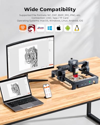 ACMER S1 Laser Engraver 6000mW, Compact Desktop Engraving & Cutting Machine for DIY Crafts, Small Business & Makers, 130×130mm Work Area, 0.04mm Detail Engraving for Wood, Acrylic, Metal Black ACMER