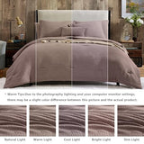Geniospin King Size Comforter Set- 7 Piece Misty Rose Textured King Bedding Set, Soft Solid Bed in a Bag for All Season, King Comforter Set with Sheets(Misty Rose,102''x90'') Geniospin