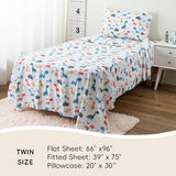 Bunnikins & Clover Kids Sheets Set Twin Size, Deep Pocket Twin Sheets Set Soft Printed Microfiber Dinosaur Toddler Bedding Set for Boys Girls Bunnikins & Clover