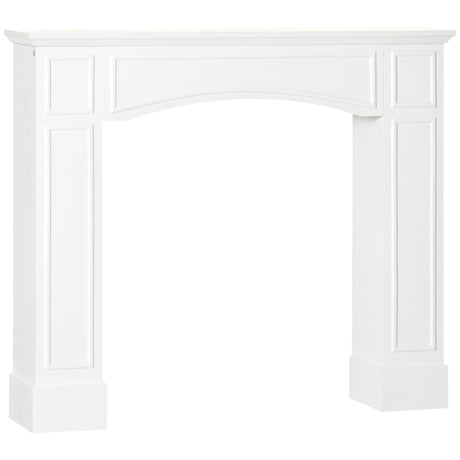 HOMCOM Modern Fireplace Mantel, Surround Mantels for Fireplace with Decorative Pattern Interior Width 29" White HOMCOM