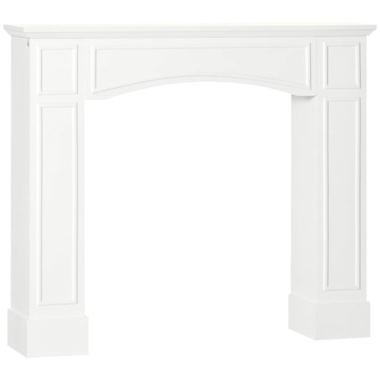 HOMCOM Modern Fireplace Mantel, Surround Mantels for Fireplace with Decorative Pattern Interior Width 29" White