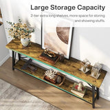 Tribesigns 70.9 Inches Extra Long Sofa Table Behind Couch, Industrial Entry Console Table for Hallway, Entryway & Living Room, Rustic Brown Tribesigns