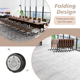 Modern Conference Table,4PCS Folding Conference Table with 360°Mobile Wheels,Office Conference Room Table for 4-6 Person,Modular Meeting Table (Walnut, 55in) Generic