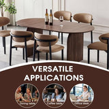 Tviorst 70.87" Oval Dining Room Table for 4-6, Mid Century Furniture Modern Kitchen Table with Thick Sturdy Wooden Base, Space-Saving for Kitchen, Living Room, Office Tviorst