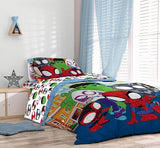 Sunny Side Up Marvel Spidey & His Amazing Friends Full Comforter Set - 7 Piece Kids Bedding Includes Comforter, Sheets & Pillow Cover - Super Soft Superheroes Microfiber Bed Set Sunny Side Up