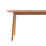 Walker Edison Mid Century Solid Wood Oval Extension Dining Table with Hairpin Legs and Removable Leaf, 60 Inch, Caramel Walker Edison