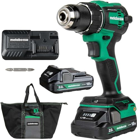 Metabo HPT 18V MultiVolt™ Cordless Driver Drill Kit | 620 in-lbs of Torque | Compact | Reactive Force Control | 22 + 1 Clutch Settings | LED Light | Belt Hook | Lifetime Tool Warranty | DS18DEX Metabo HPT