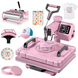 Slendor 5-in-1 Heat Press Machine, 12x15 Inch Sublimation Heat Press with 360° Swing Away, Digital T-Shirt Press with 20oz & 30oz Tumbler Press, Combo for T-Shirts, Hats, Caps & Plates Slendor