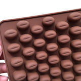 2 Pack, Cute Coffee Bean Shaped Silicone Chocolate Candy Cake Mold zqzeen