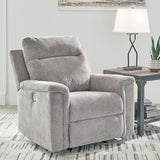 Signature Design by Ashley Barnsana Casual Power Recliner with Rocking Motion and USB Port, Light Gray Signature Design by Ashley