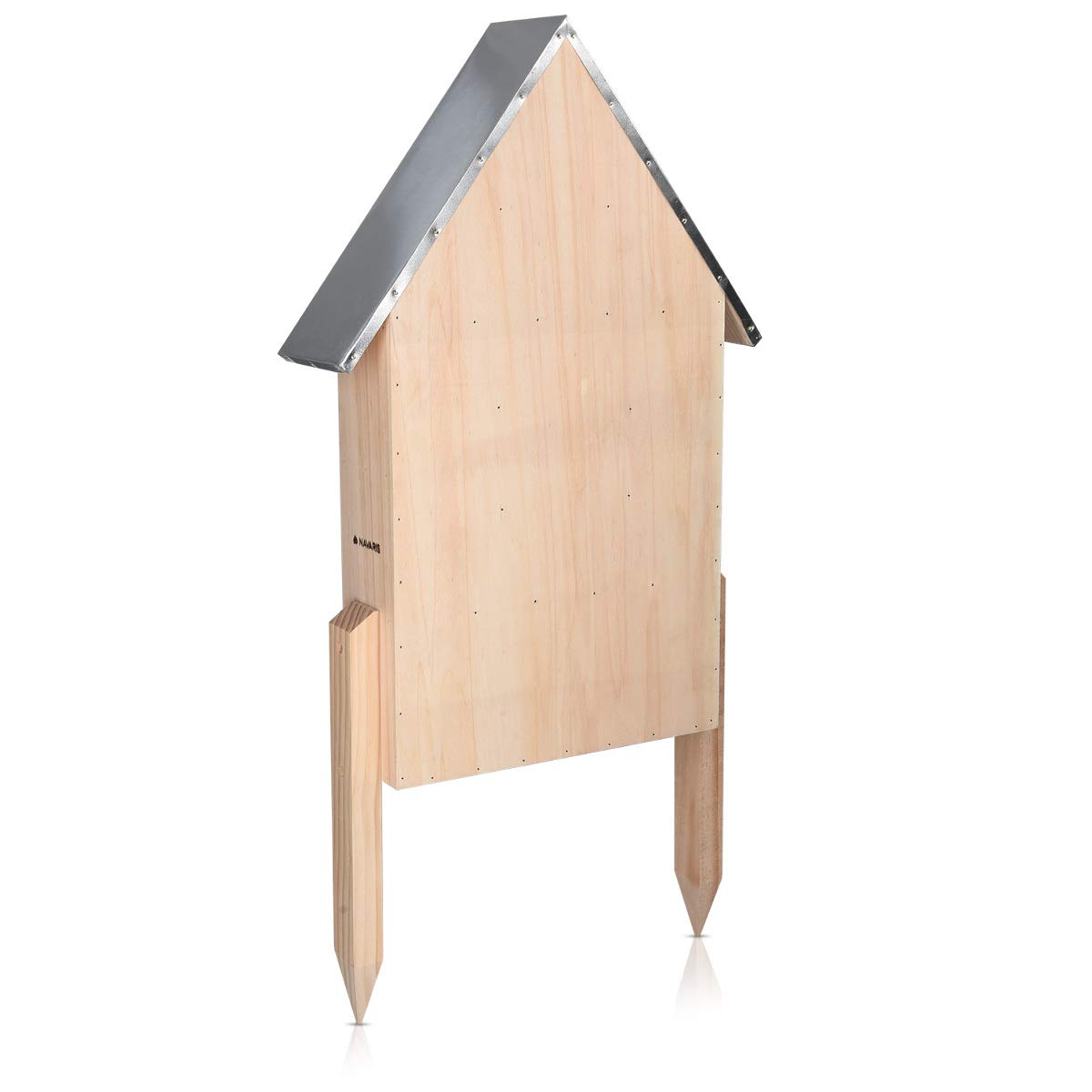 Navaris Insect House with Stakes - Extra Large Wooden Bug Hotel 22.4" H x 15" W - Bee, Butterfly, Ladybug Natural Nesting Habitat for Garden and Yard Navaris