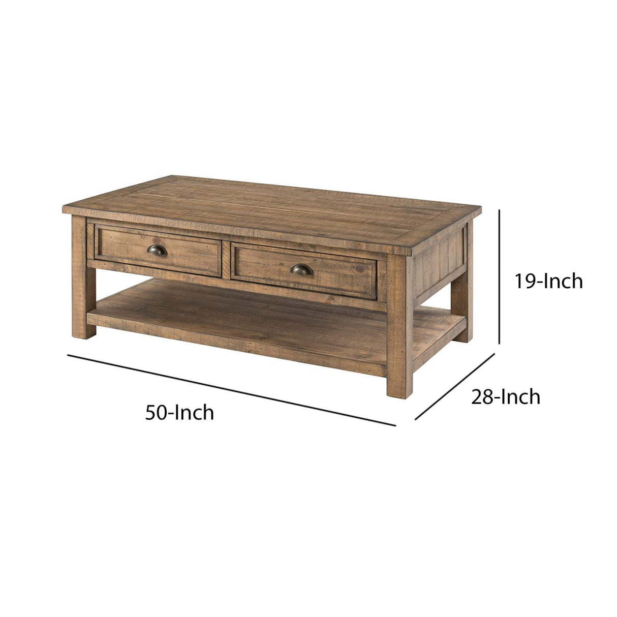 Martin Svensson Home Monterey Solid Wood Coffee Table, Reclaimed Natural Martin Svensson Home