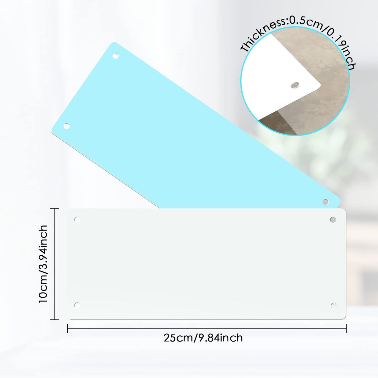 Blank Aluminum Sign - Sign Blanks - White - 9.84" Height, 3.94" Width, Aluminum - Pack of 4 (9.84 X 3.94inch, white) clothmile
