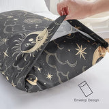 EXQ Home Satin Pillowcase for Hair and Skin Queen - Black Printed Silk Pillow Cases 2 Pack 20x30 inches - Satin Pillow Cases Set of 2 with Envelope Closure, Gifts for Women Men EXQ Home