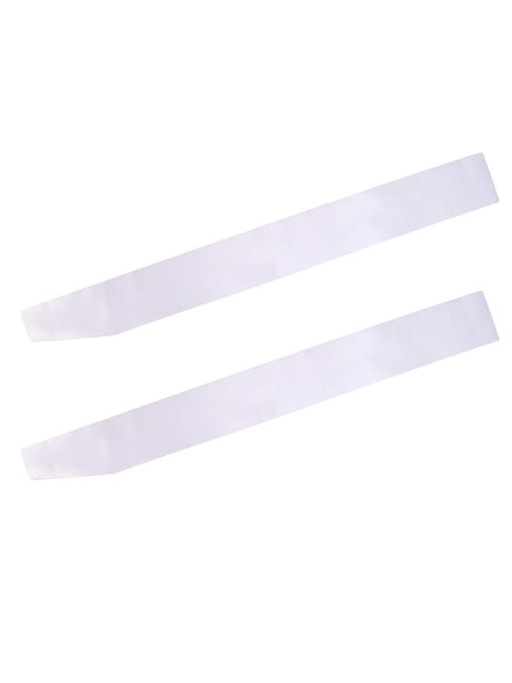 Blank Satin Sash Party Accessory for Wedding, Party Decorations and DIY, White (2) EBOOT