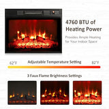 Naice 72" Electric Fireplace with Mantel and Cabinets, Fireplace TV Stand for Living Room Bedroom, Stacked Stone Surround and Remote Control 3D Realistic Flame, Black Naice