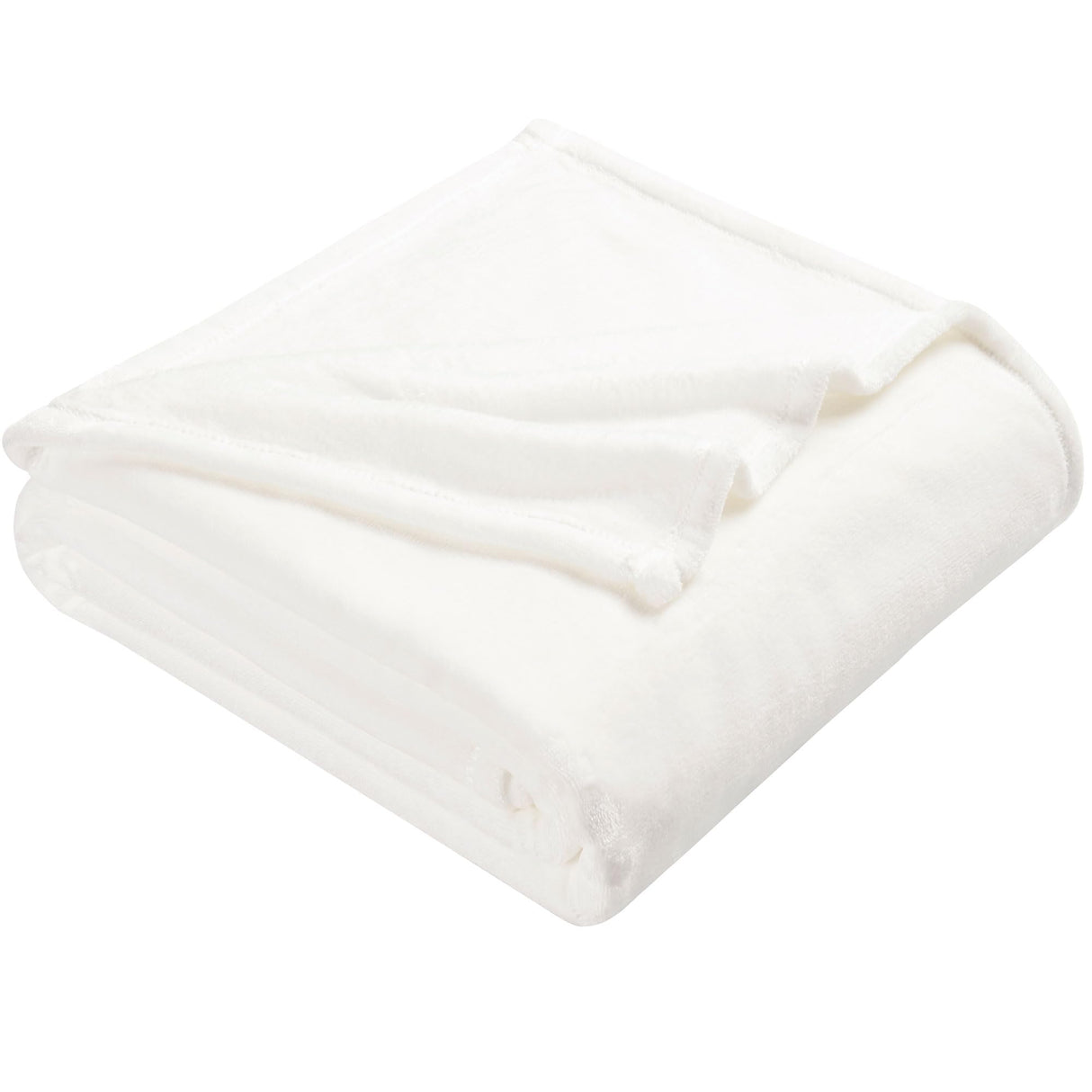 DREAMNINE Super Soft Fuzzy Fleece Throw Blanket for Couch Sofa 50" x 60", Decorative Solid Lightweight Velvet Blanket for Chair, Cozy Accent Shaggy Micro Plush Flannel Blanket for Bedroom Dorm, White DREAMNINE