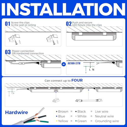 Barrina 8FT LED Shop Light, 72W 9000LM 5000K, Daylight White, V Shape, Clear Cover, T8 Linkable Shop Lights, LED Tube Lights with Plug, 4 Packs - WoodArtSupply