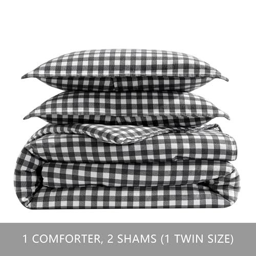 Eddie Bauer - King Comforter Set, Reversible Cotton Bedding with Matching Shams, Luxurious Bedding Set for Colder Months (Preston Grey, King) Eddie Bauer