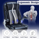 400lbs Executive Office Chair with Flip-Up Armrests, Big and Tall Computer Chair for Heavy People, Heavy Duty Ergonomic Comfy Chair, Breathable PU Leather (Black) HESL
