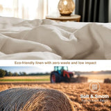 SONORO KATE 100% French Linen Duvet Cover Queen Size, Soft Breathable for Hot Sleepers, Moisture Wicking & Durable Cover Set - Zipper Closure & 4 Corner Ties Duvet Covers 3 Piece (Linen,Queen) SONORO KATE