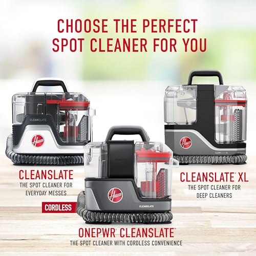 Hoover CleanSlate Plus Portable Carpet + Upholstery Spot Cleaner Machine, Powerful Suction with Versatile Tools, Pet Stain Remover, Car and Auto Detailer, Pair with Hoover Carpet Cleaner Solution Hoover