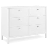Delta Children Brooks 6 Drawer Dresser with Interlocking Drawers (Includes 3 Sets of Knobs – Choose from Natural, Brushed Nickel & Melted Bronze), Bianca White Delta Children