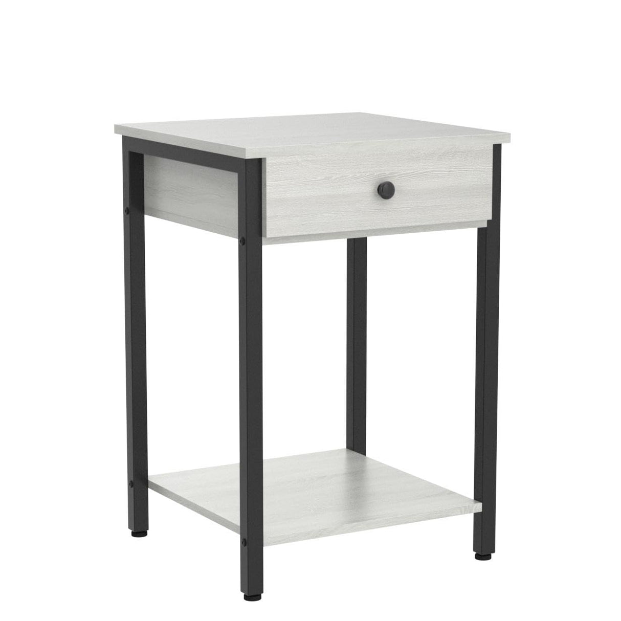 Ecoprsio Nightstand Set of 2 Modern End Table Side Table with Drawer and Storage Shelf Wood Night Stand Greige Bedside Table for Bedroom, Living Room, Sofa Couch, Hall, Easy Assembly, Greige Ecoprsio