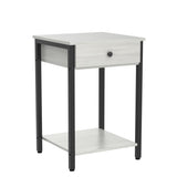 Ecoprsio Nightstand Set of 2 Modern End Table Side Table with Drawer and Storage Shelf Wood Night Stand Greige Bedside Table for Bedroom, Living Room, Sofa Couch, Hall, Easy Assembly, Greige Ecoprsio