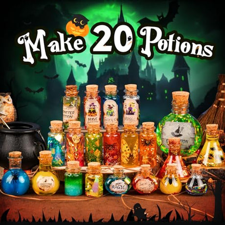 Alritz Science Potions Kit for Kids - 23 Magic Mix Potion Bottles, Witches Cauldron, Birthday Christmas Party Decorations Gifts Toys for Boys Girls 8 9 10 11+ Years Old Alritz