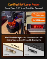 Laser Engraver, Carverall K15 Pro 5W Laser Engraving Machine for Beginners DIY High Accuracy 200x300mm (Near A4) Portable CNC Laser Cutter for Wood Coated Metal Acrylic Leather, 5000mW, Class 1 Carverall