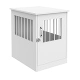 ClosetMaid Pet Crate End Table Furniture for Small Dogs or Cats Under 12 lbs, White Wood Finish ClosetMaid