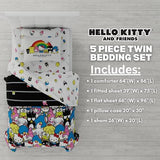 Franco Collectibles Hello Kitty & Friends Bedding 5 Piece Super Soft Comforter and Sheet Set with Sham, Twin, (Official Licensed Product) Franco