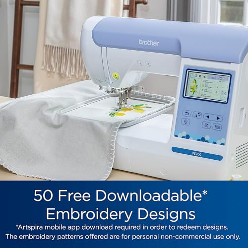 Brother PE900 5" x 7" Embroidery Machine with 5 Piece Embroidery Hoop Bundle & 230+ Accessory Kit