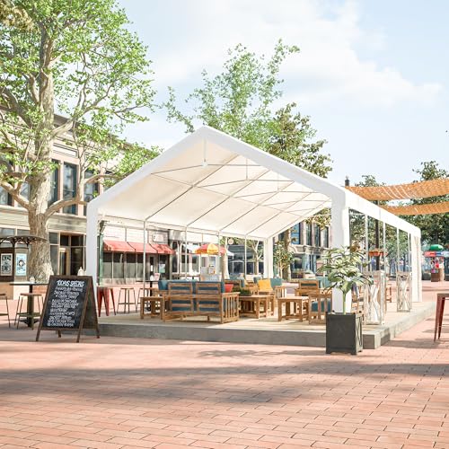 KEIKI 16X32ft Party Tent Heavy Duty, Outdoor Canopy Tent Carport Wedding Event Shelter BBQ Wedding Tents for Parties with Storage Bags & Removable Sidewall for Parties Carport Camping Garden Patio KEIKI