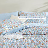 BLOOMHAVEN Queen Comforter Set - 7 Pieces Blue Classic Puff Floral Bedding Sets for All Seasons, Shabby Chic Farmhouse Bed in a Bag Queen with Wildflowers Fluffy Comforter, Sheets, Pillowcases & Shams BLOOMHAVEN