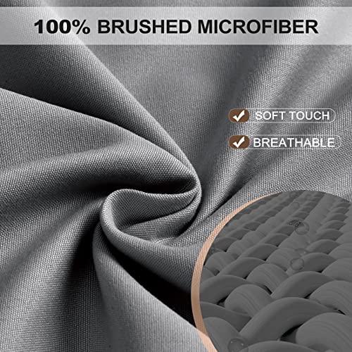 FreshCulture Full Fitted Sheet Only 2 Pack - Hotel Quality Fitted Sheet Full Size - Ultra Soft & Breathable - Brushed Microfiber - Deep Pocket - Cooling Fitted Sheets for Full Size Bed (Dark Grey) FreshCulture