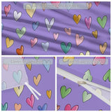 Double-Sided Printed Bedding with Minimalist Loving Romantic - Ultra-Soft Microfiber Duvet Cover Set Single Durable Zipper Closure, Comfortable Quilt Cover for Bedroom Décor Purple Generic