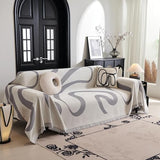MYSKY HOME Boho Couch Cover Super Soft Couch Covers for 2-3 Cushion Couch Sofa, Modern Grey Jacquard Sofa Slipcover Loveseat Futon Cover, Couch Covers for Sectional Sofa, 71" x 118", Grey Curve MYSKY HOME
