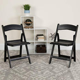 EMMA + OLIVER Folding Chair - Black Resin – 2 Pack 800LB Weight Capacity Comfortable Event Chair - Light Weight Folding Chair EMMA + OLIVER