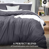 Utopia Bedding Duvet Cover King Size - 3 Piece with Zipper Closure - 1 Comforter Cover 104X90 Inches & 2 Pillow Shams 20X36 Inches (Grey) Comforter Not Included Utopia Bedding