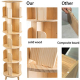 ZBPRESS 5-Tier Rotating Wood Bookshelf with Legs - 360° Space-Saving Storage Solution ZBPRESS
