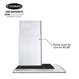 COSMO COS-668WRCS75 30 in. Vista Collection 380 CFM Ducted Wall Mount Range Hood, Touch Controls, LED Lights, Stainless Steel COSMO
